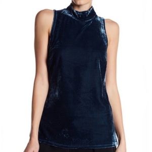 J. Crew Velvet Sleeveless Mock Neck Top